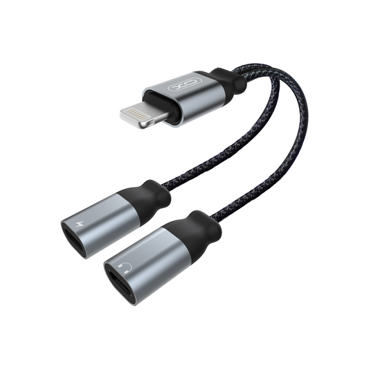 Adaptador de Audio Lightning - 2 x Lightning XO Design NB-R160A, Gris