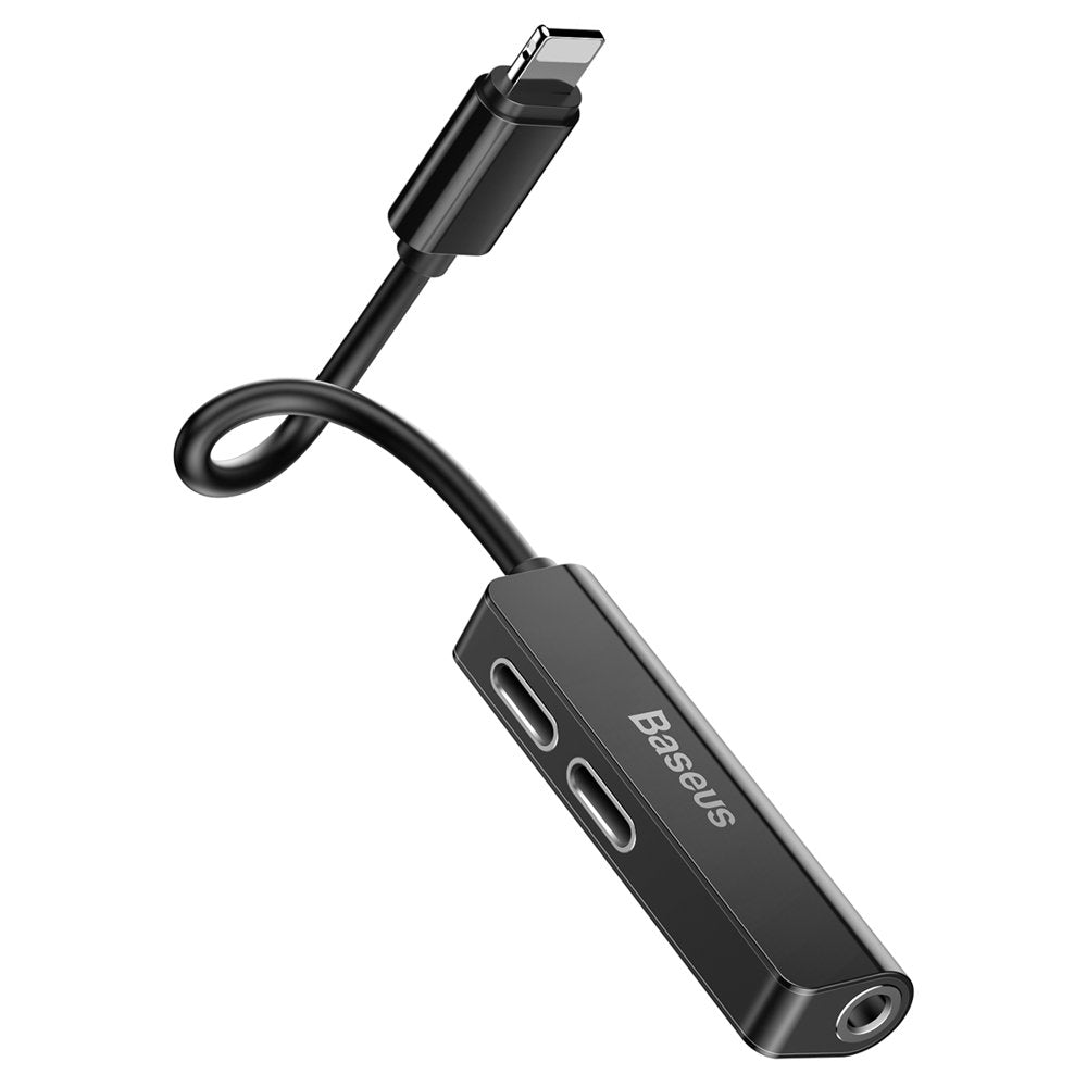 Adaptador de Audio Lightning - Lightning / 3.5mm Baseus L52, Negro CALL52-01
