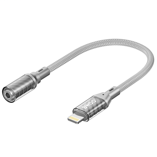 Adaptador de Audio Lightning - 3.5mm BWOO BZ66, Gris