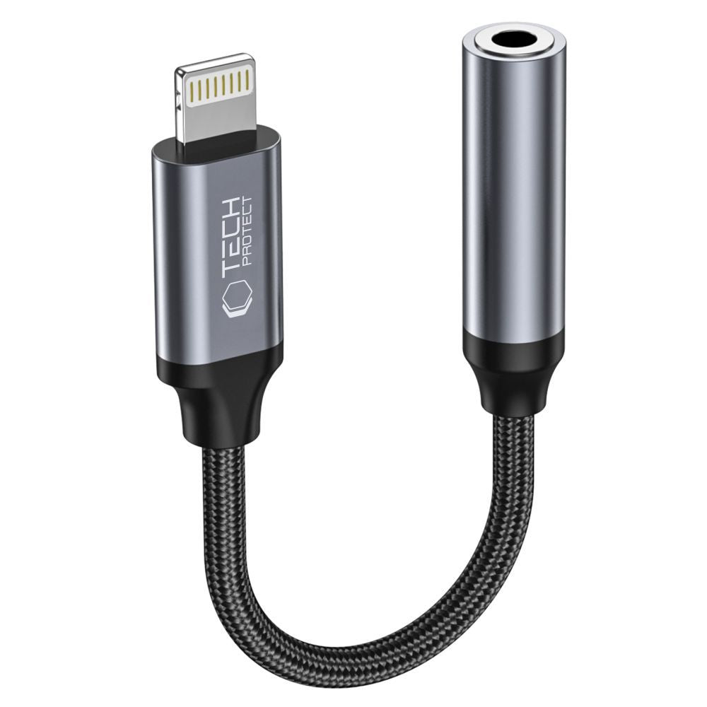 Adaptador de Audio Lightning - 3.5mm Tech-Protect Ultraboost, Negro