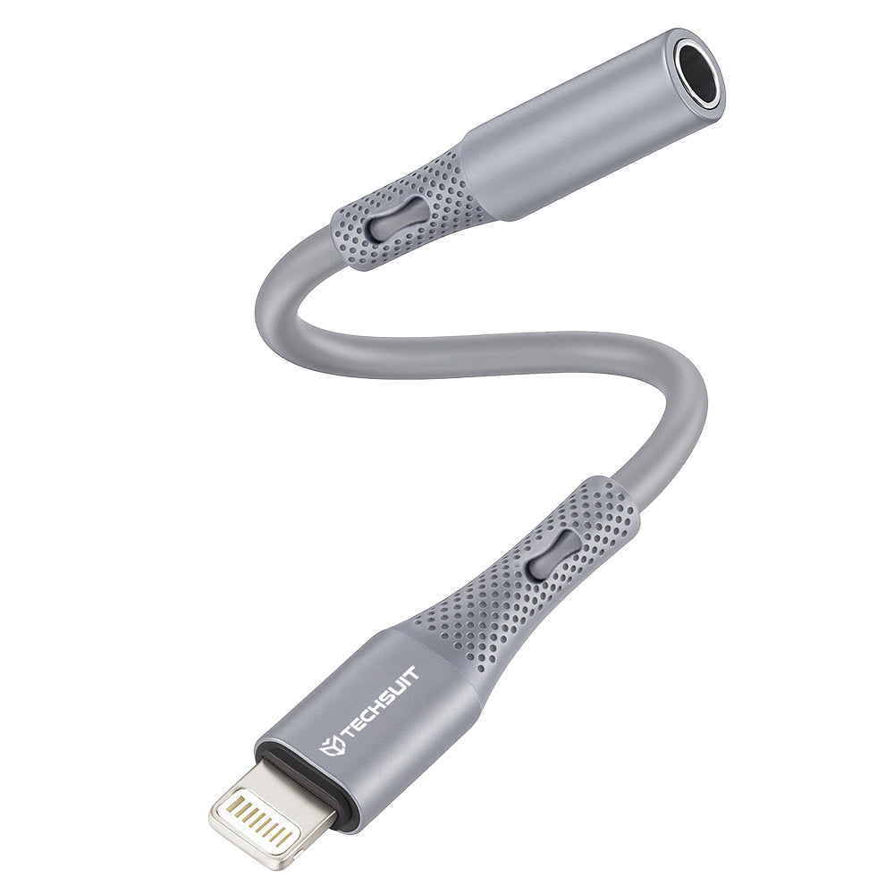 Adaptador de Audio Lightning - 3.5mm Techsuit AC2 SoundFlex, Gris