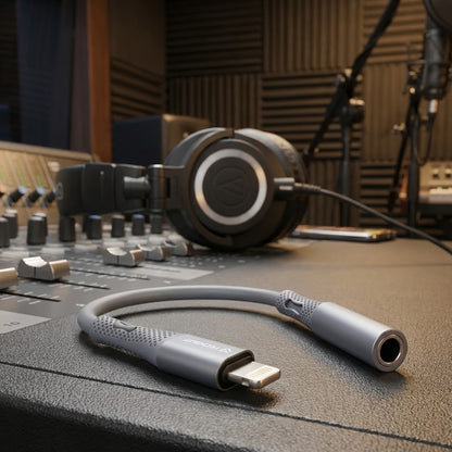 Adaptador de Audio Lightning - 3.5mm Techsuit AC2 SoundFlex, Gris