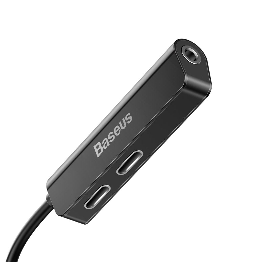 Adaptador de Audio Lightning - Lightning / 3.5mm Baseus L52, Negro CALL52-01