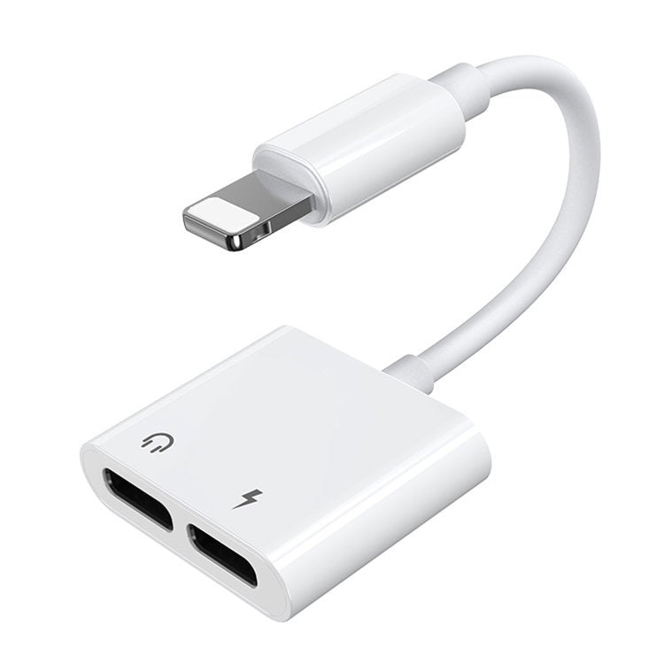 Adaptador de Audio Lightning a Lightning Joyroom S-Y104 Ben, con puerto de carga Lightning, Blanco