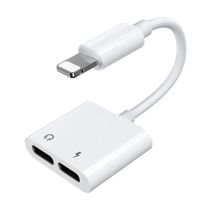 Adaptador de Audio Lightning a Lightning Joyroom S-Y104 Ben, con puerto de carga Lightning, Blanco