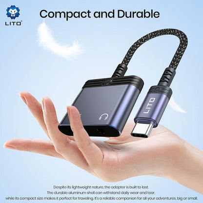 Adaptador de Audio Lightning - Lightning / 3.5mm Lito LA04L, Negro