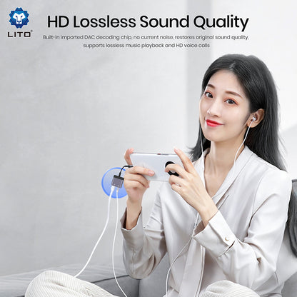 Adaptador de Audio Lightning - Lightning / 3.5mm Lito LA04L, Negro