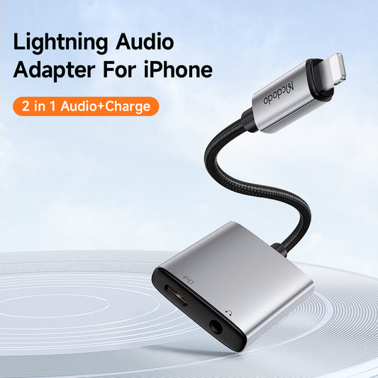 Adaptador de Audio Lightning - Lightning / 3.5mm McDodo CA-5540 Wales, Gris
