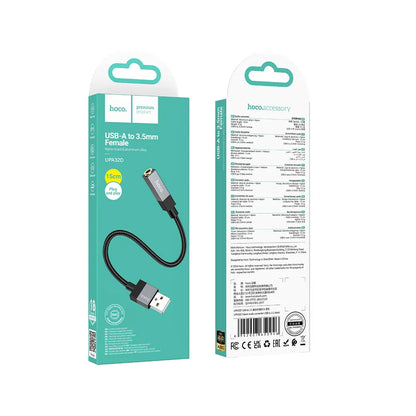 Adaptador de Audio HOCO UPA32D, USB-A - 3.5mm, Negro