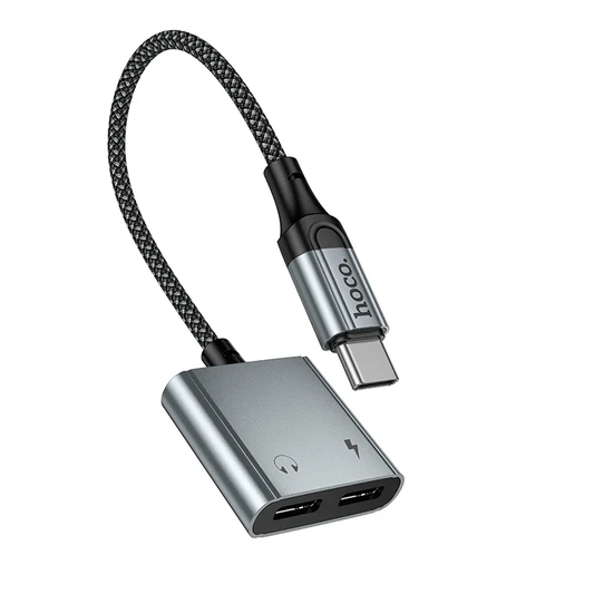 Adaptador de Audio USB-C - USB-C / USB-C HOCO UPA34A, Gris