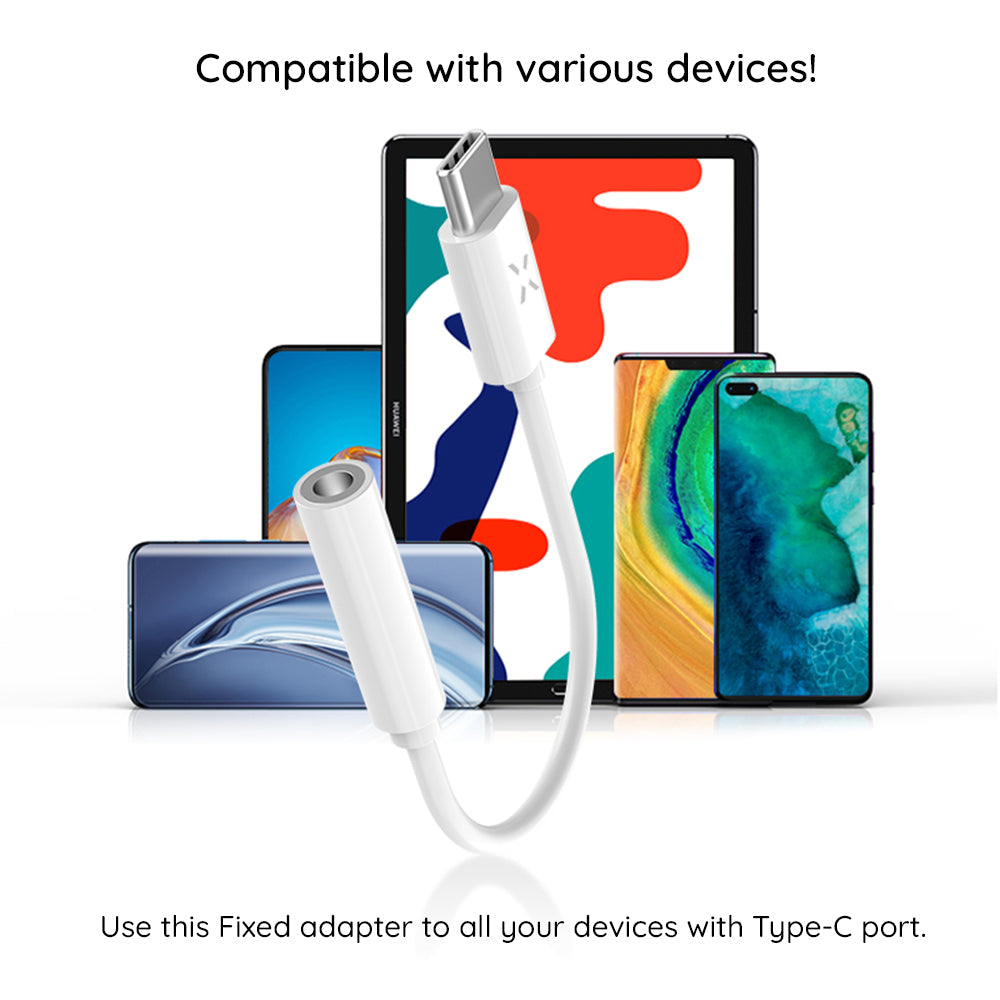Adaptador de Audio USB-C - 3.5mm Fixed, Blanco