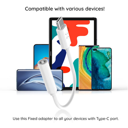 Adaptador de Audio USB-C - 3.5mm Fixed, Blanco