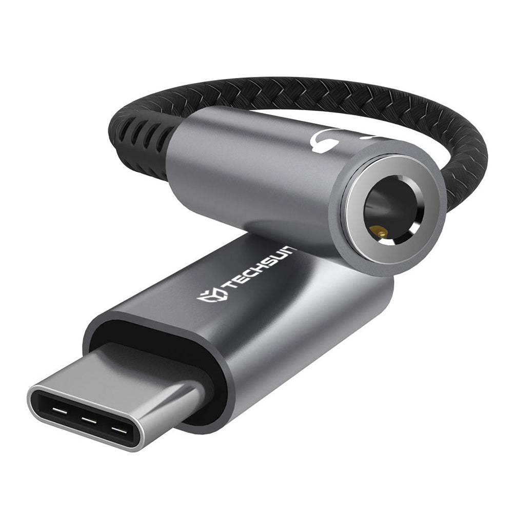 Adaptador de Audio USB-C - 3.5mm Techsuit AC14 SonicPiX, Gris