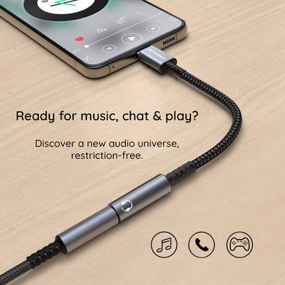 Adaptador de Audio USB-C - 3.5mm Techsuit AC14 SonicPiX, Gris