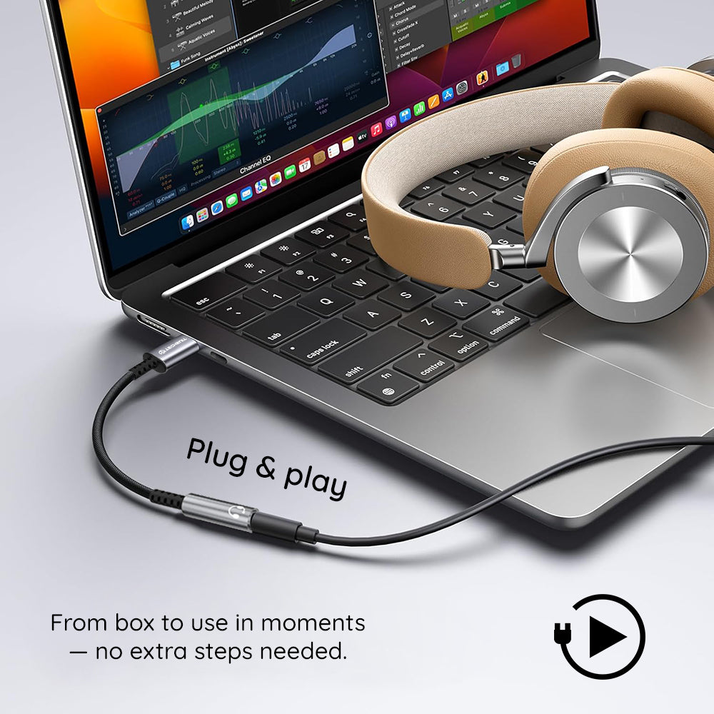 Adaptador de Audio USB-C - 3.5mm Techsuit AC14 SonicPiX, Gris