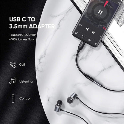 USB-C to 3.5mm Audio Adapter UGREEN AV142, Black
