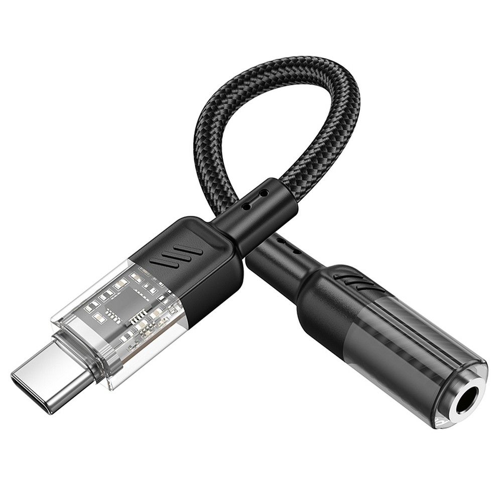 Adaptador de audio USB-C - 3,5 mm HOCO LS37, negro 