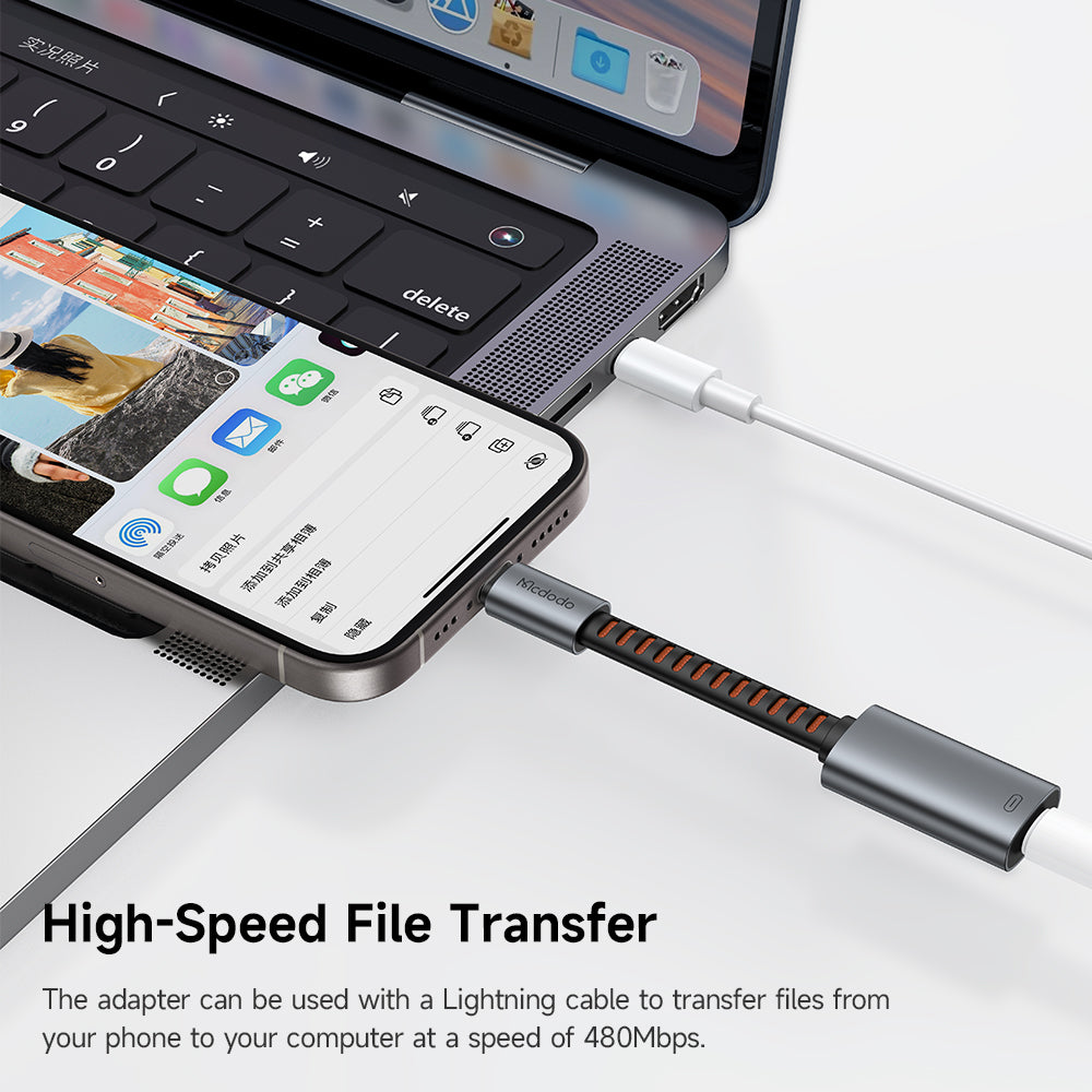 Adaptador de Audio USB-C - Lightning McDodo CA-4870, Gris