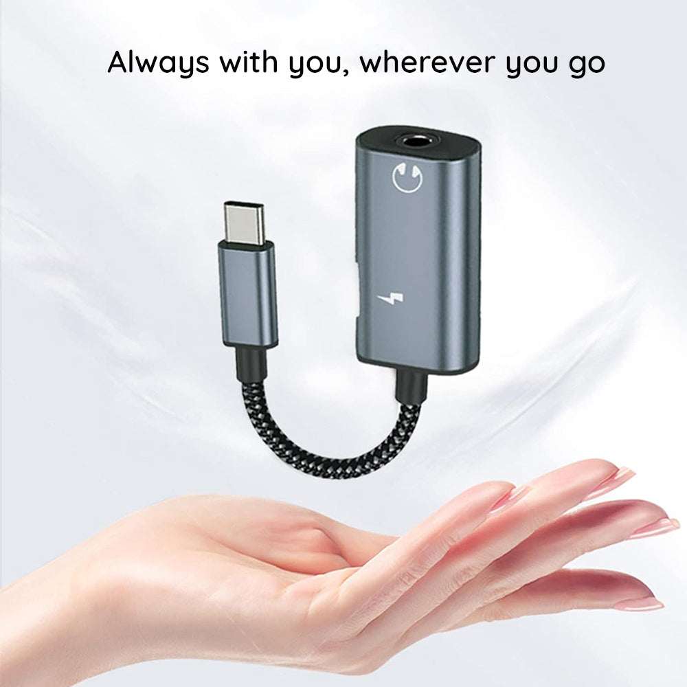 Adaptador de Audio USB-C - USB-C / 3.5mm Techsuit AC22 AcustiCore, Gris