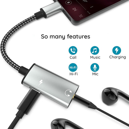 Adaptador de Audio USB-C - USB-C / 3.5mm Techsuit AC22 AcustiCore, Gris