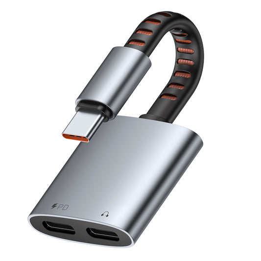 Adaptador de Audio USB-C - USB-C / USB-C McDodo CA-3370, Gris