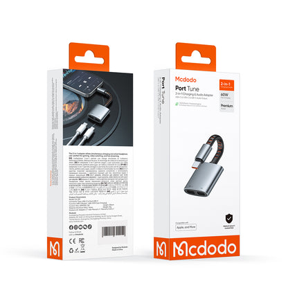 Adaptador de Audio USB-C - USB-C / USB-C McDodo CA-3370, Gris