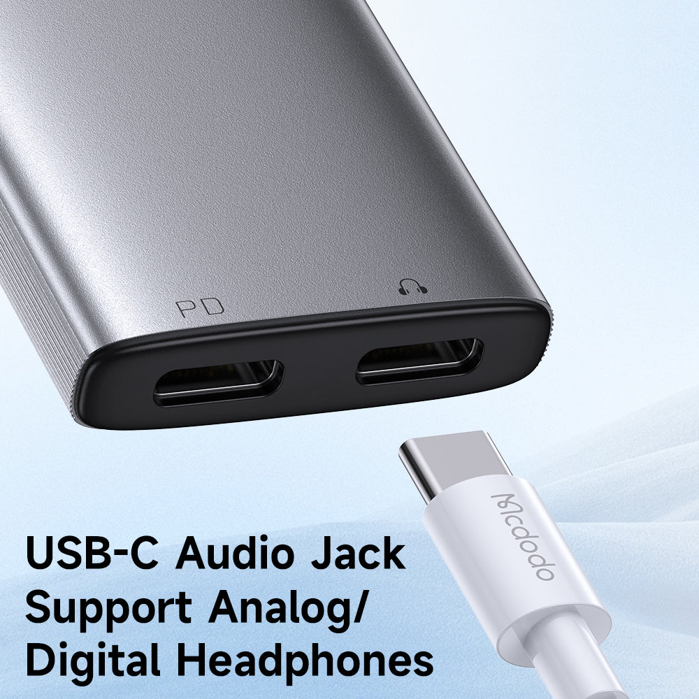 Adaptador de Audio USB-C - USB-C / USB-C McDodo CA-5570 Wales, Gris