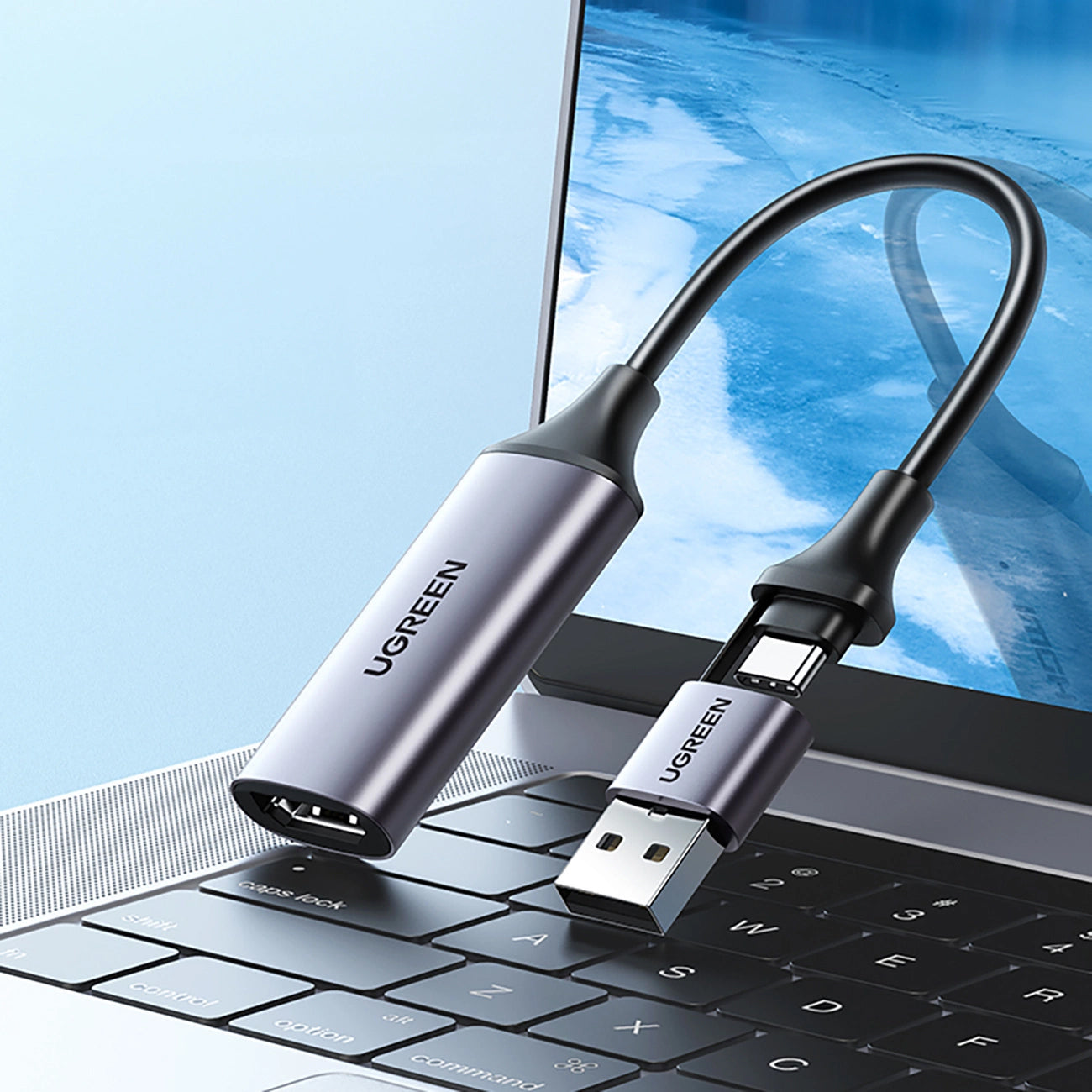 Adaptador de audio y vídeo USB-A / USB-C - HDMI UGREEN CM489, Gris 