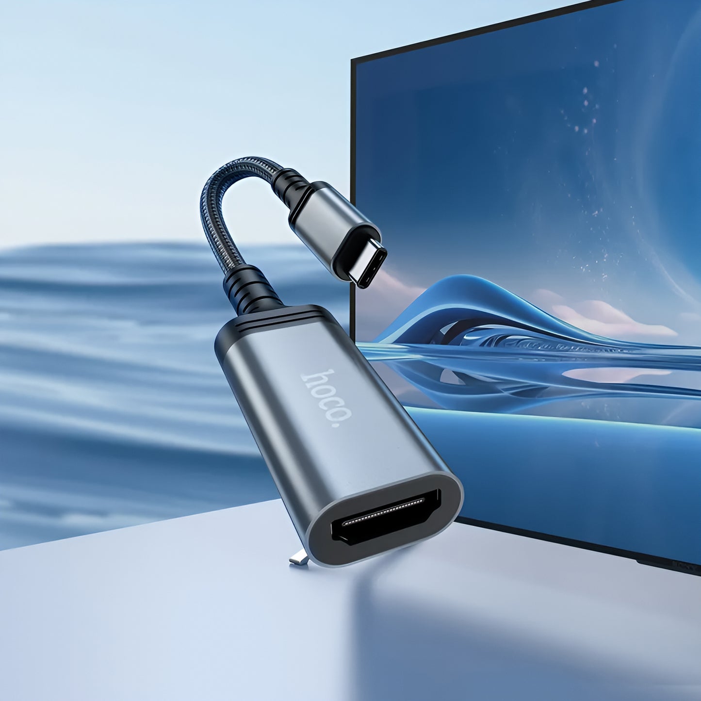 Adaptador de Audio y Video USB-C - HDMI HOCO UA43A, Gris
