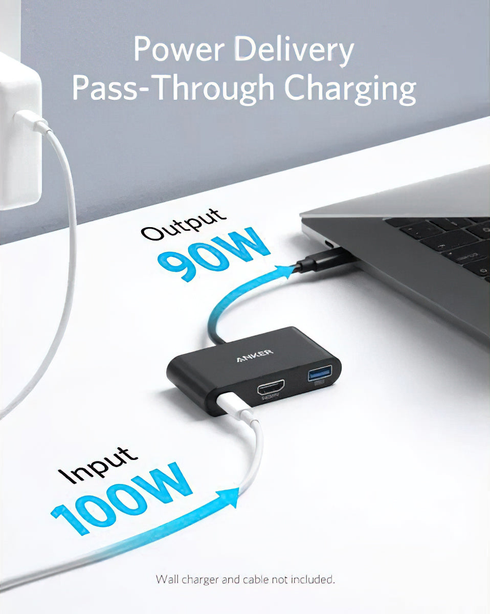 Adaptador de Audio y Video USB-C - USB-C / HDMI / USB-A Anker PowerExpand, Negro A8339HA1