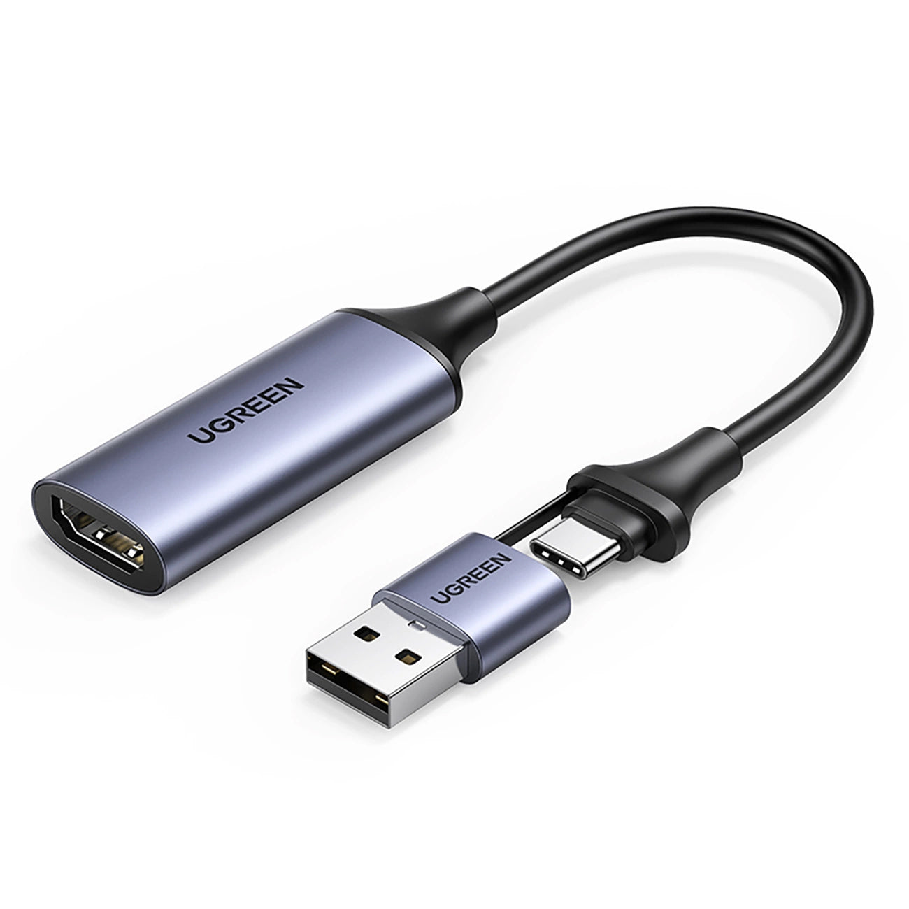 Adaptador de audio y vídeo USB-A / USB-C - HDMI UGREEN CM489, Gris 