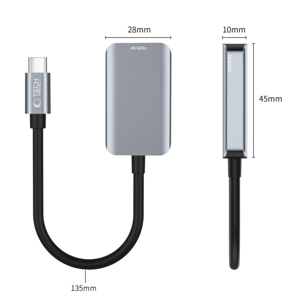 Adaptador de Audio y Video USB-C - HDMI Tech-Protect Ultraboost, Negro