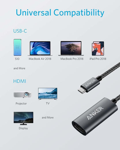 Adaptador de Audio y Video USB-C - HDMI Anker 310, Gris A83120A2
