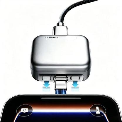 Adaptador Auto Disconnect USB-C KUWAJIA KH-51 para Alimentación con Desconexión Automática y Protección de Batería, Plateado