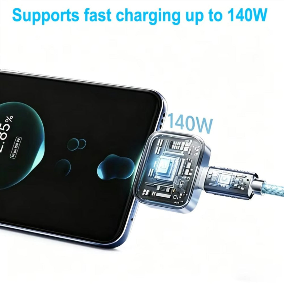 Adaptador Auto Disconnect USB-C KUWAJIA KH-51 para Alimentación con Desconexión Automática y Protección de Batería, Plateado
