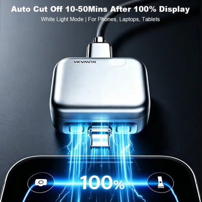 Adaptador Auto Disconnect USB-C KUWAJIA KH-51 para Alimentación con Desconexión Automática y Protección de Batería, Plateado