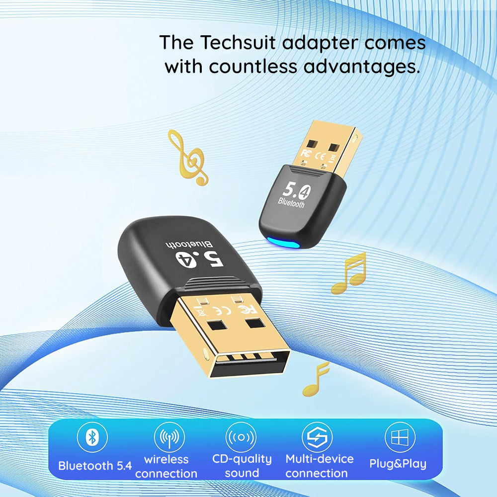 Adaptador Bluetooth USB Techsuit BlueJet A20, Negro