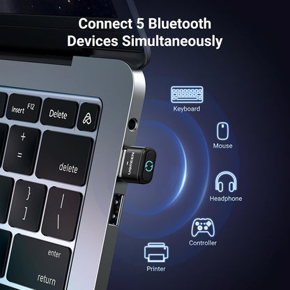 Adaptador Bluetooth USB UGREEN BT301, Negro