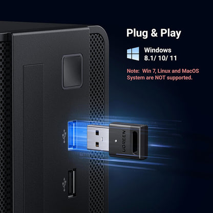Adaptador Bluetooth USB UGREEN CM591 (35995), Negro