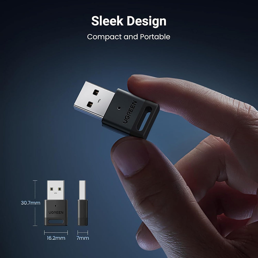 Adaptador Bluetooth USB UGREEN CM591 (35995), Negro