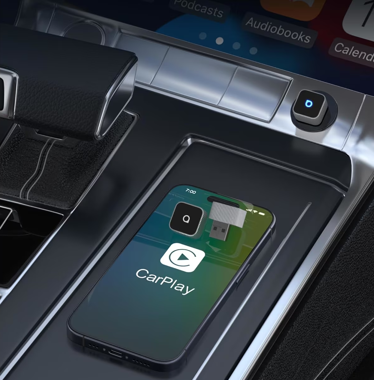 Adaptador Carplay / Android Auto Wireless Ottocast Mini Cube Style B para Apple iPhone / Android Series CP88-T2