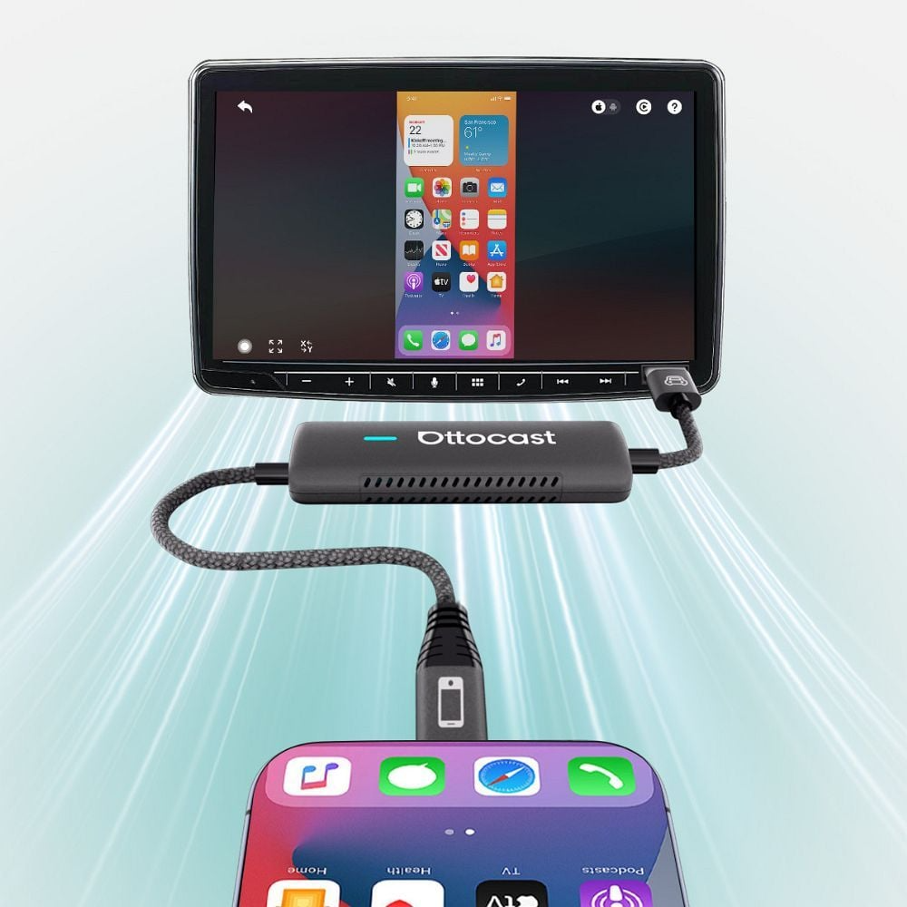Adaptador Carplay / Android Auto Ottocast Mirror Touch para Apple iPhone / Android Series CA450-T
