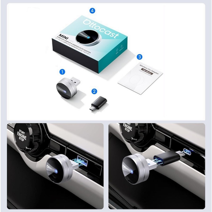 Adaptador Carplay / Android Auto Wireless Ottocast Mini Slim Tube para Apple iPhone / Android Series CP88-T4