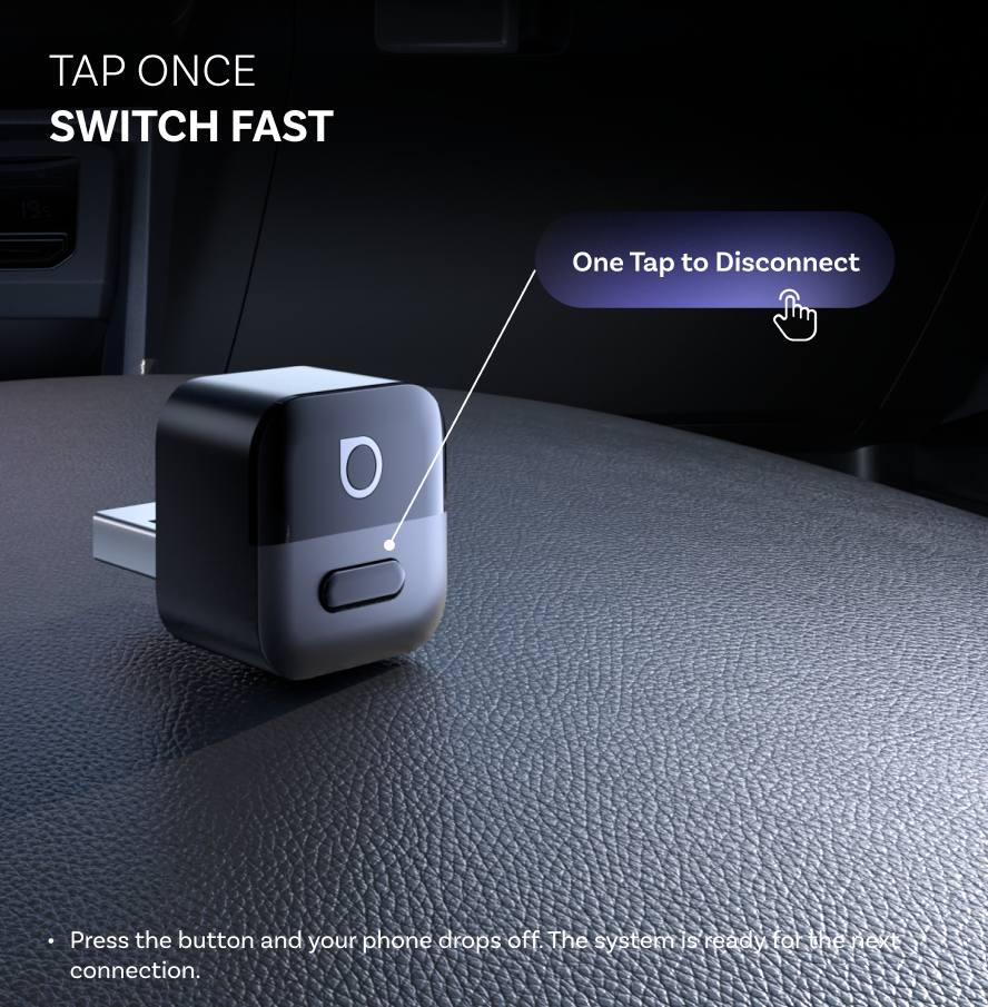 Wireless Carplay / Android Auto Adapter Ottocast Mini Pico Style A for Apple iPhone / Android Series CA525-T