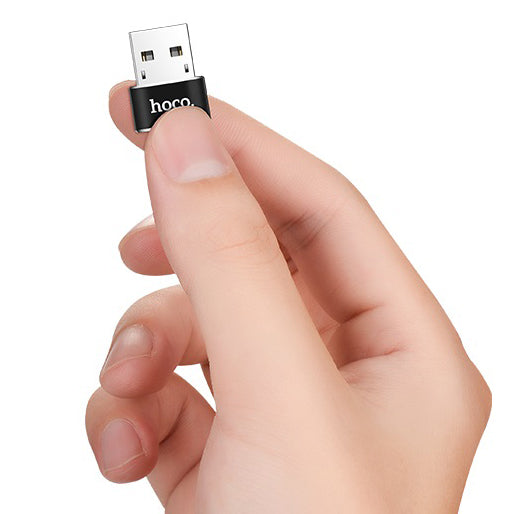 Adaptador de datos y carga USB-C - USB-A HOCO UA6, negro