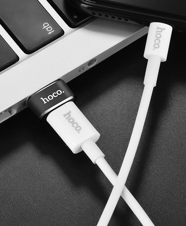Adaptador de datos y carga USB-C - USB-A HOCO UA6, negro