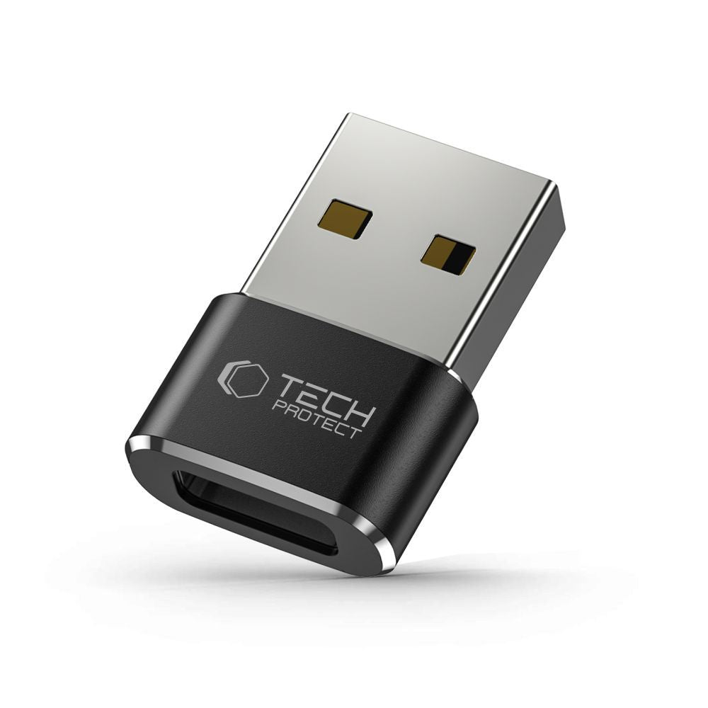 Adaptador de Datos y Carga USB-C - USB-A Tech-Protect Ultraboost, Negro