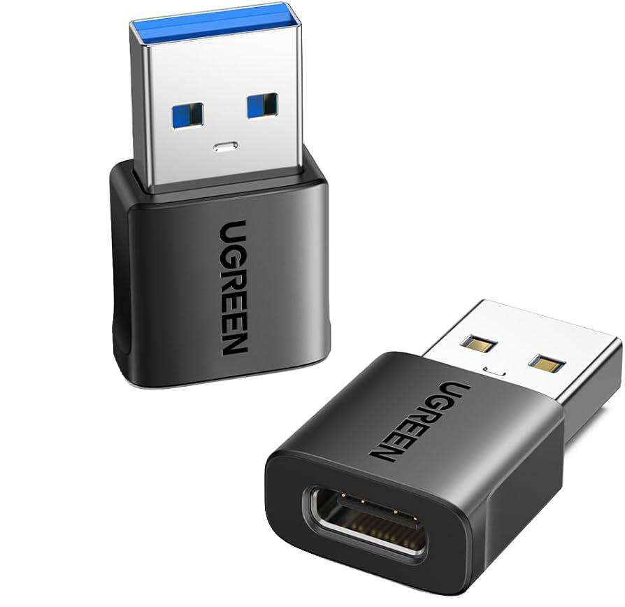 Adaptador de Datos y Carga USB-C - USB-A UGREEN US701 (45275), Set de 2 piezas, Negro