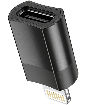 Adaptador de carga y datos USB-C - Lightning HOCO UA17, negro 