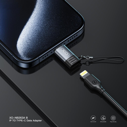 Adaptador de Datos y Carga Lightning - USB-C XO Design NB263B, Negro